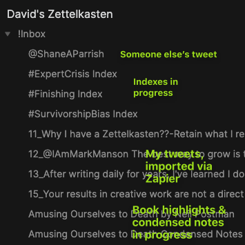 zettelkasten inbox example